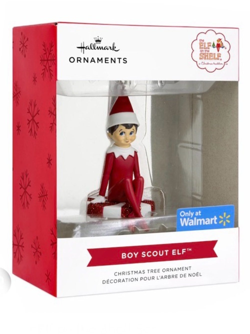 Hallmark Elf on the Shelf Scout Elf Sitting on Peppermint Ornament